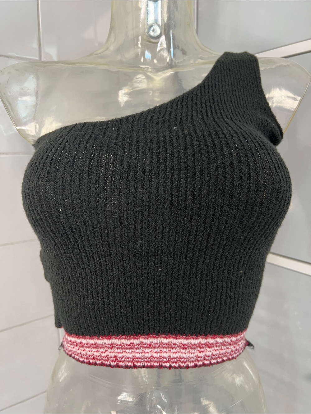 Harmonie One-Shoulder Knit Ballet Cami Sweater M/L NWOT